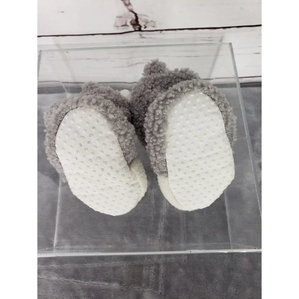 Gray and White‎ Girls Deer Slippers